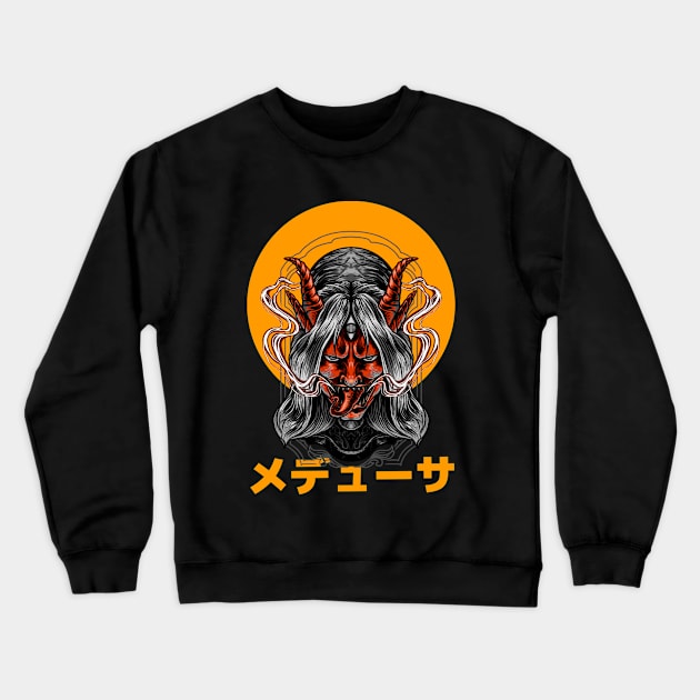 Japanes Demon Crewneck Sweatshirt by Mooxy